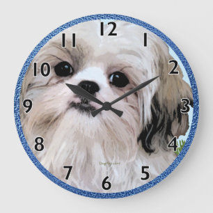 Relógio Grande Shih Tzu Art Clock