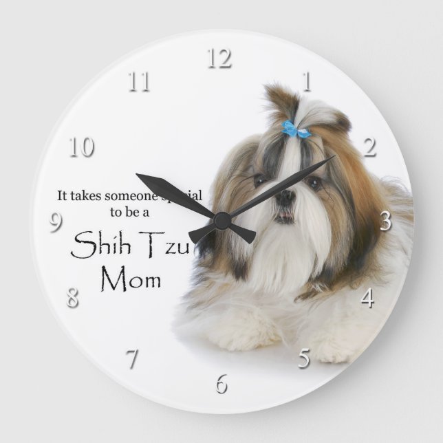 Relógio Grande Shih Tzu Mãe Clock (Frente)