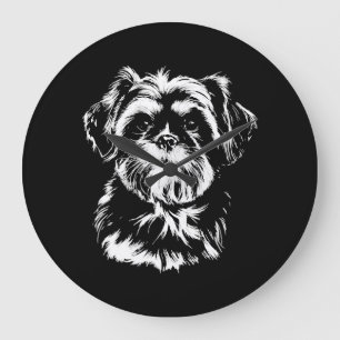 Relógio Grande Shih Tzu Retrait Minimalista Roupa