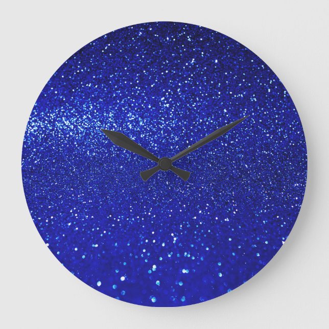 Relógio Grande Shimmering Canvas Azul de Brilho (Frente)