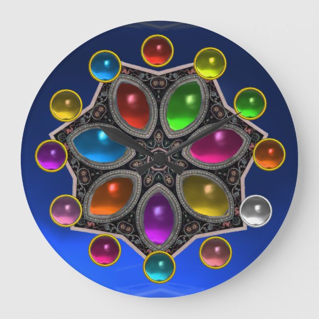 RELÓGIO GRANDE SHINY STAR COM GEMSTONES COLORIDAS (Frente)