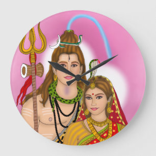 Relógio Grande Shiva Parvati Clock