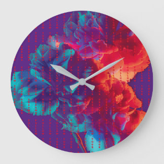 Relógio Grande Siga suas citações dos sonhos Flores Coloridas