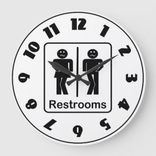 Relógio Grande Sign Clock do Restroom