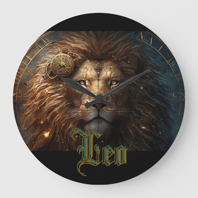 Relógio Grande Signo Zodiacal de Leão (Frente)