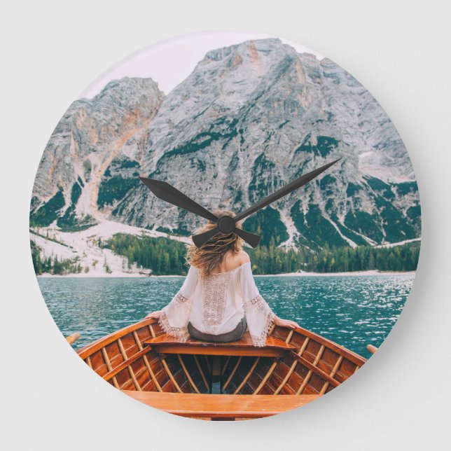 Relógio Grande Silhouette Woman Alpha Lake Nature (Frente)