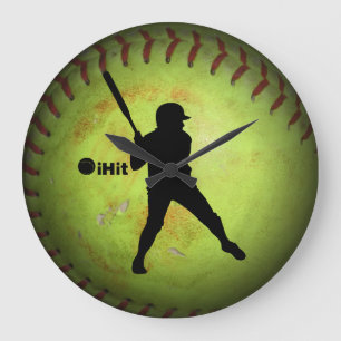 Relógio Grande silhueta do softball de Fastpitch do iHit