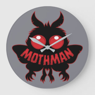 Relógio Grande Silhueta Misteriosa do Mothman de Olhos Vermelhos
