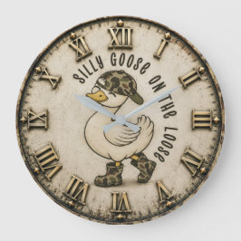 Relógio Grande Silly Goose On The Loose Funny Duc