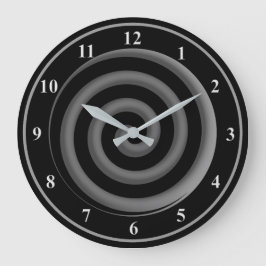 Relógio Grande Silver and Black Spiral Wall Clock