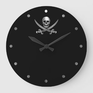Relógio Grande Silver Jolly Roger