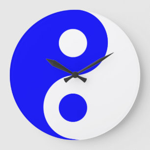 Relógio Grande Símbolo azul de Yin Yang