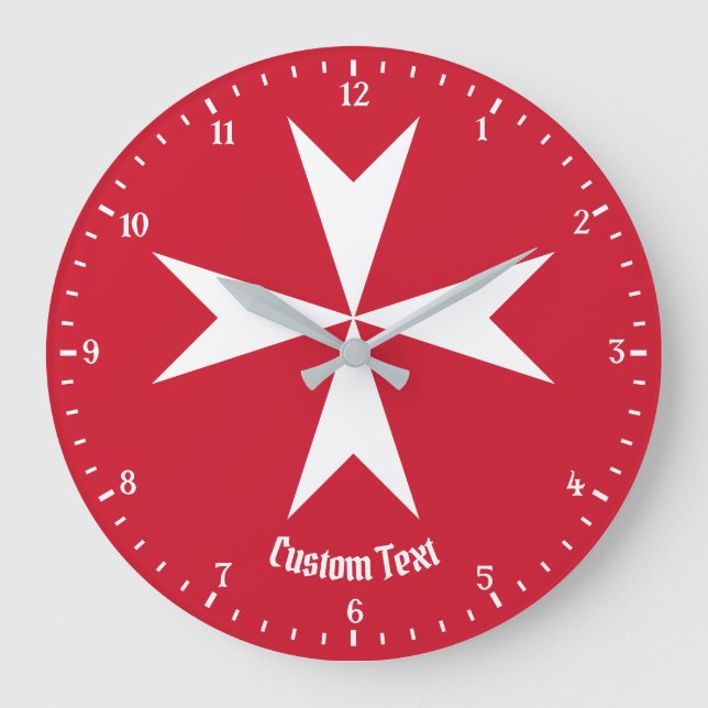 Relógio Grande Símbolo da Cruz de Malta (Frente)