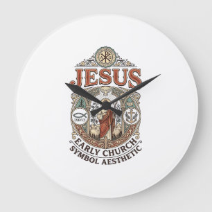 Relógio Grande Símbolo da Igreja Primitiva de Jesus Estética Jesu