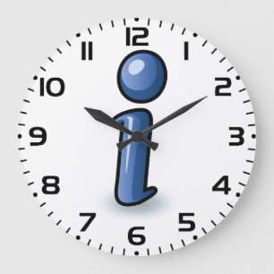 Relógio Grande Símbolo de Ícone de Informação Azul Brilhante