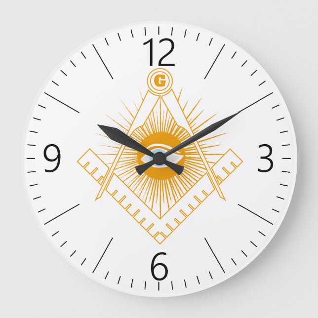 Relógio Grande Símbolo de maçonaria (Frente)