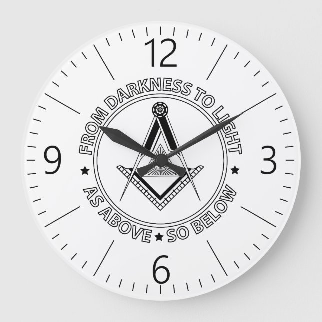 Relógio Grande Símbolo de maçonaria (Frente)