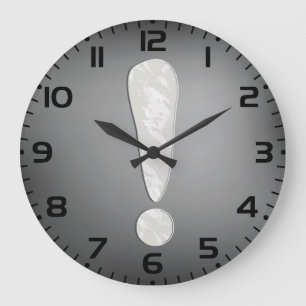 Relógio Grande Símbolo de Ponto de Exclamação Industrial Grunge