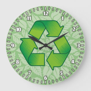 Relógio Grande Símbolo de Reciclagem