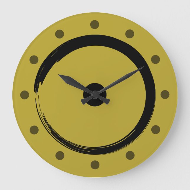 Relógio Grande Símbolo solar astrológico - Círculo Zen Budista 1 (Frente)