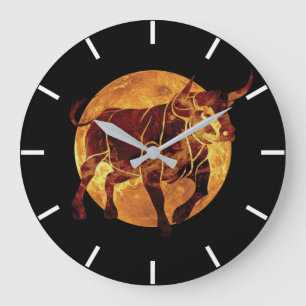 Relógio Grande Símbolo Taurus Zodiac