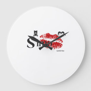 Relógio Grande Simo Eu Te Amo ❤️ Design de Amor Romântico