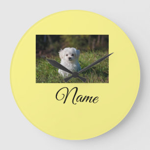 Relógio Grande Simple colorful animal add name photo custom throw
