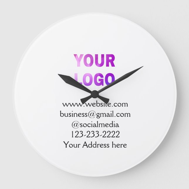 Relógio Grande simple minimal add your logo/design here text  pos (Frente)