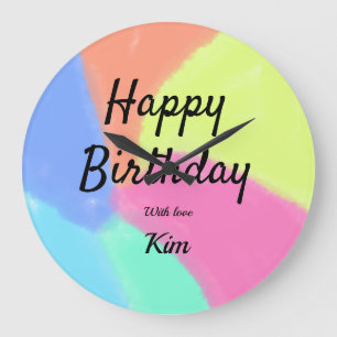 Relógio Grande simple minimal calligraphy happy birthday custom a