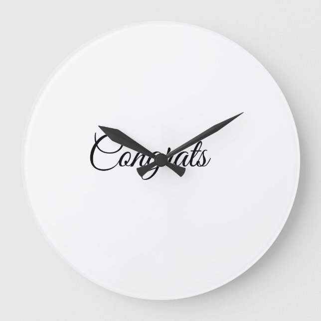 Relógio Grande Simple minimal congratulations add your text name  (Frente)