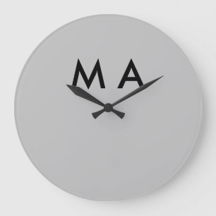 Relógio Grande Simple monogram add your name letter man minimal t
