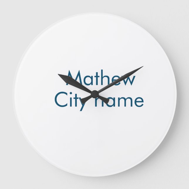 Relógio Grande simples letra inicial monograma adicionar sua letr (Frente)