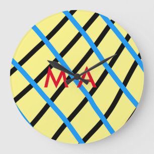 Relógio Grande Simples monograma adicione seu nome com letra míni