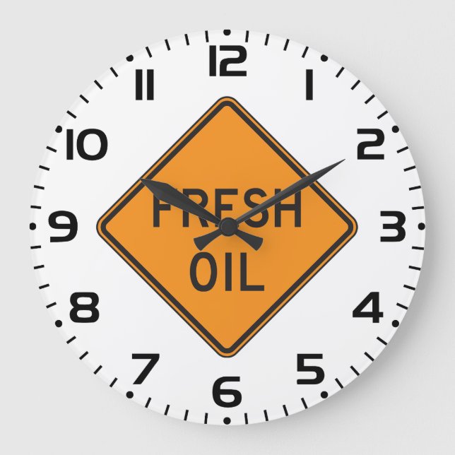 Relógio Grande Sinal de Alerta de Estrada com Óleo Fresco (Frente)