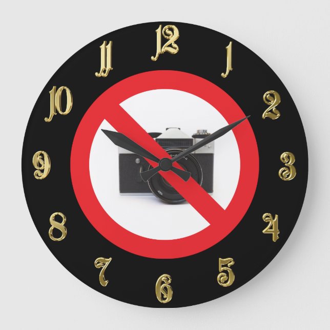 Relógio Grande Sinal de aviso sem câmera (Frente)