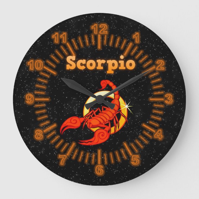 Relógio Grande Sinal de Zodíaco Scorpio (Frente)