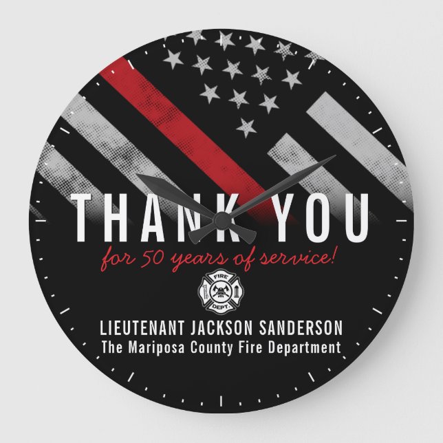 Relógio Grande Sinalizador da Linha Vermelha do Aniversário do Bo (Frente)