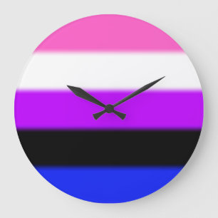 Relógio Grande Sinalizador do Orgulho de Genderfluido de Queda