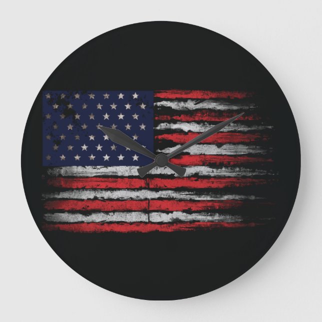 Relógio Grande Sinalizador Grunge U.S.A (Frente)