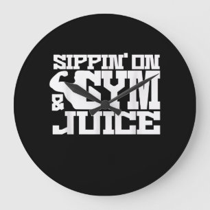 Relógio Grande Sippin No Gym- Suco - Camisas De Trabalho De Menin