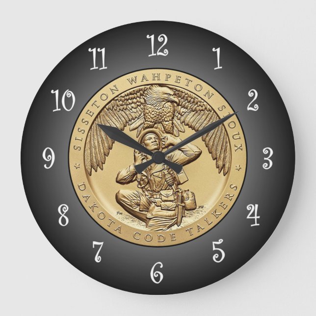 Relógio Grande Sisseton Wahpeton Oyate Sioux Code Talkers ~ (Frente)