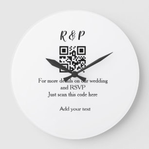 Relógio Grande site de casamento rsvp q r código adicionar nome t