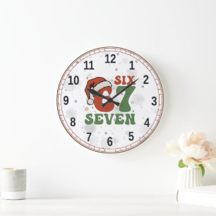 Relógio Grande Six Seven 67 Chapéu Divertido de Papai Noel Natal