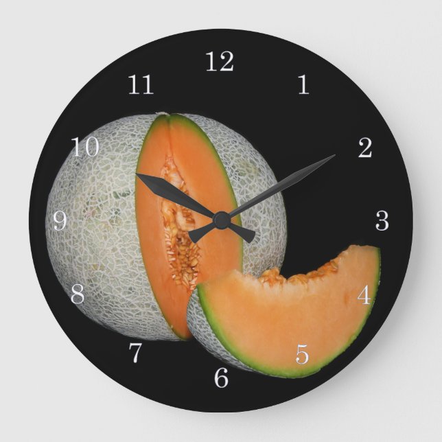 Relógio Grande Sliced Cantaloupe Melon (Frente)