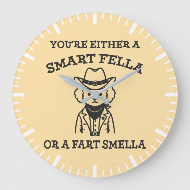 Relógio Grande Smart Fella vs Fart Smella - Cachorro Feliz (Frente)