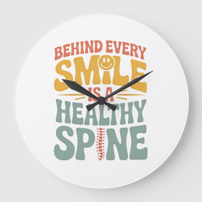 Relógio Grande Smile Healthy Spine Chiropractor Cote Design (Frente)