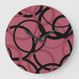 Relógio Grande Smoky Topaz and Black Circles