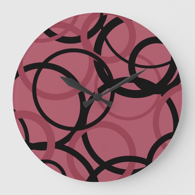 Relógio Grande Smoky Topaz and Black Circles   (Frente)