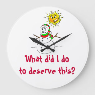 Relógio Grande Snowman A Derreter O Que Fiz Para Merecer Isto