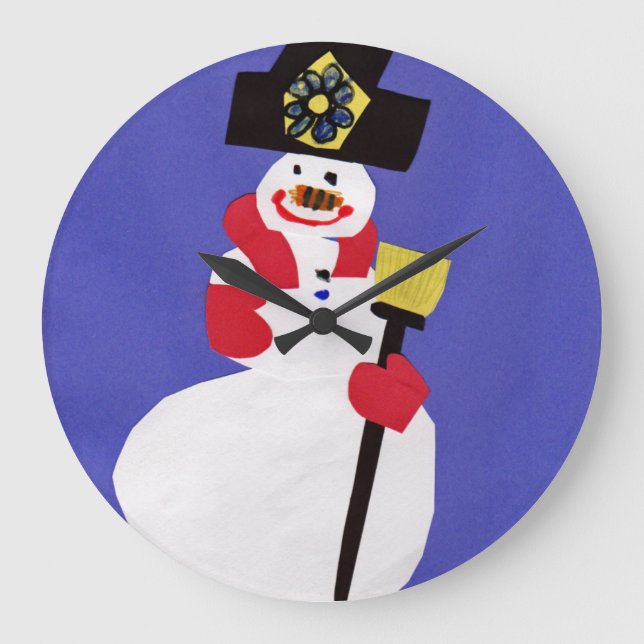Relógio Grande Snowman por VictoriaShaylee (Frente)